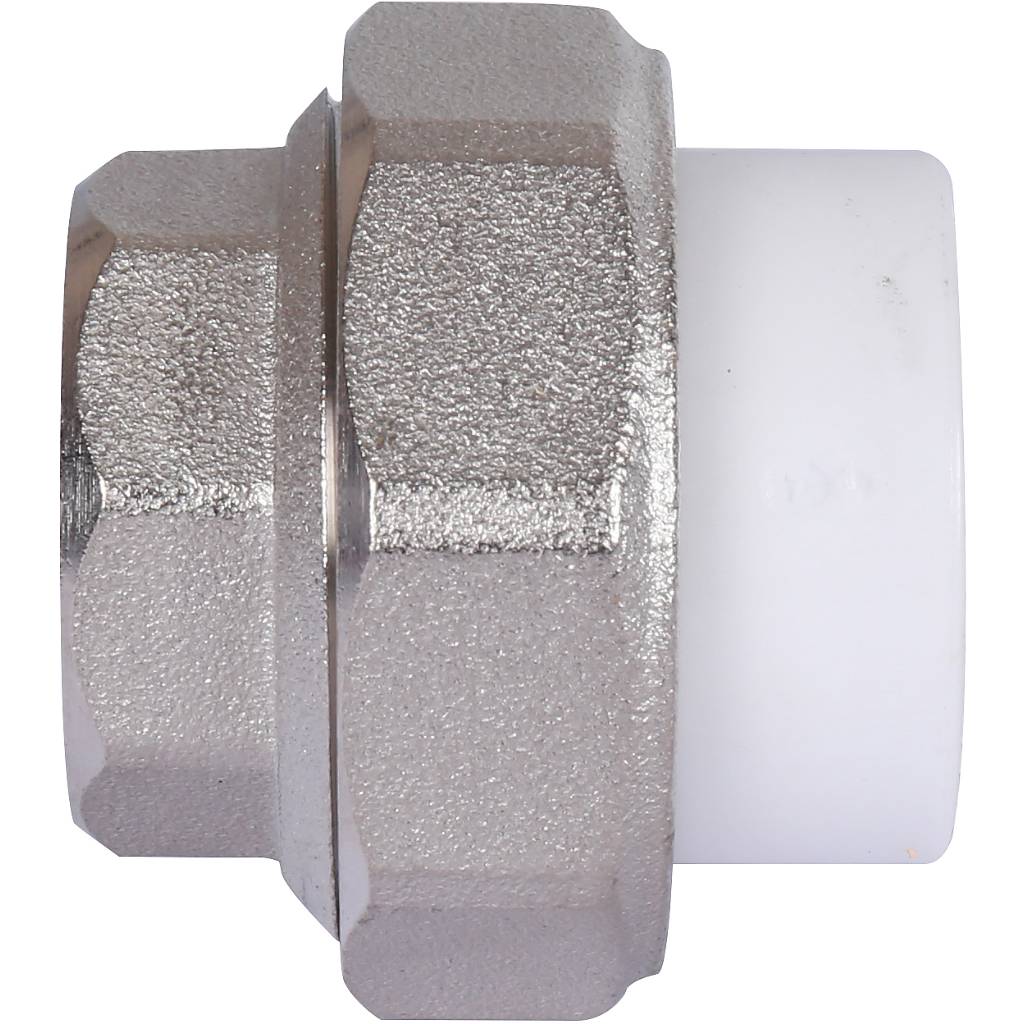 Муфта разъемная с внутренней резьбой Политэк 20х1/2 для полипропиленовых труб под сварку (цвет белый), 9801002012