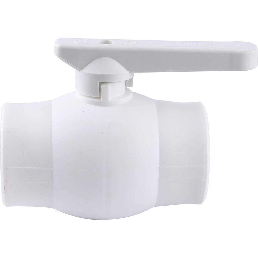 Кран шаровой Kalde d=40 для полипропиленовых труб под сварку (цвет белый), 3242-vlb-400003