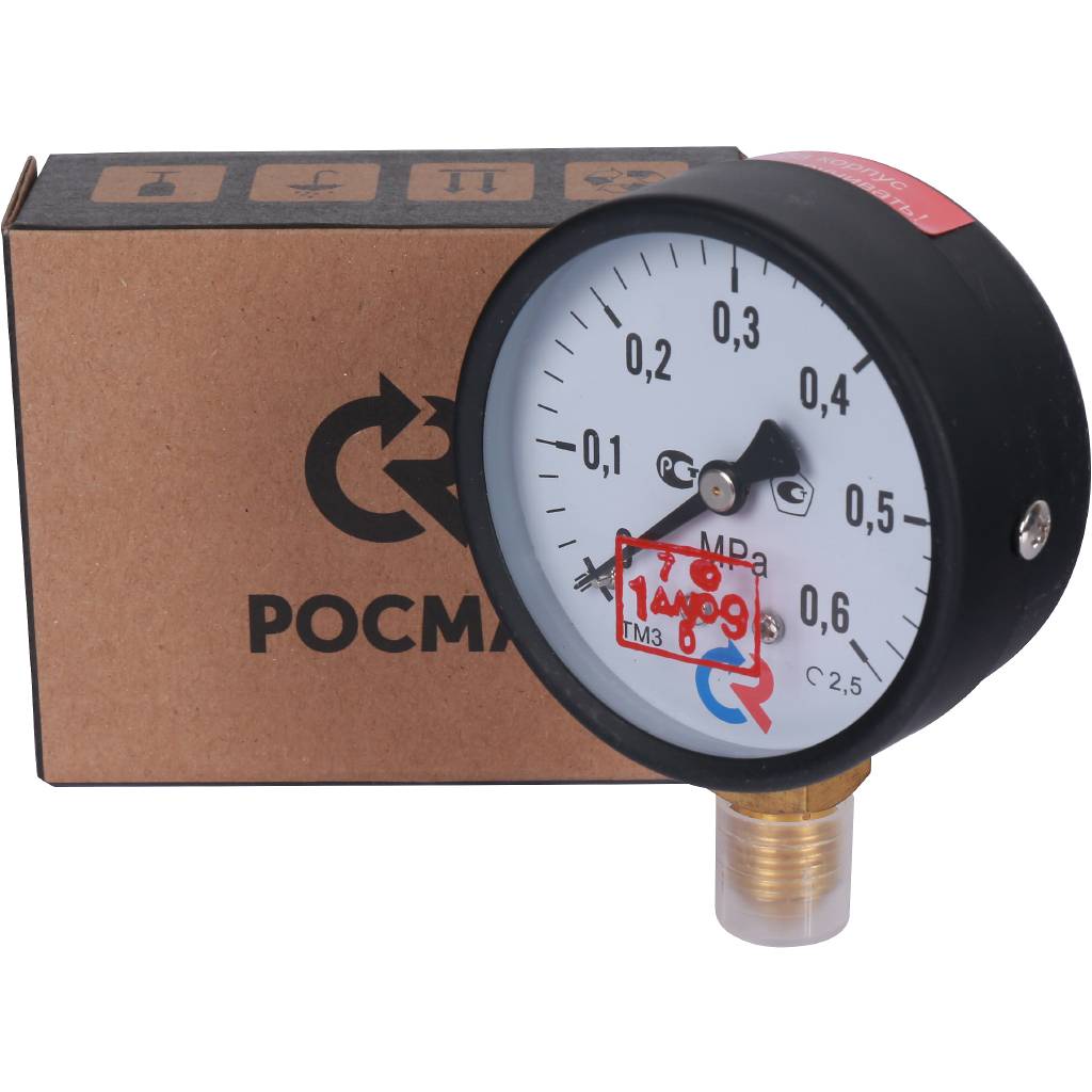 Манометр общетехнический РОСМА 63 мм 150 градусов 1/4 давление 0.6 МРа радиальное присоединение ТМ-310Р