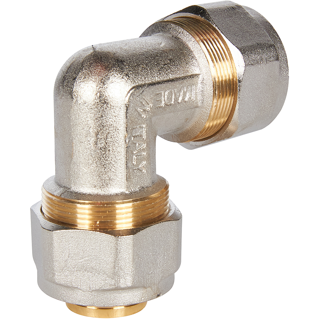 Угольник STOUT  90° 32x32 для металлопластиковых труб винтовой, SFS-0003-003232