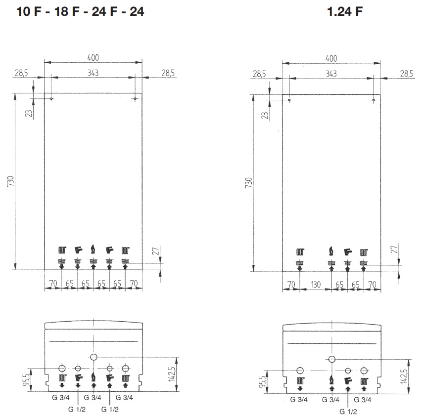 Газовый настенный котел Baxi ECO4S ECO4S 1.24 F одноконтурный турбированный, 7659666--