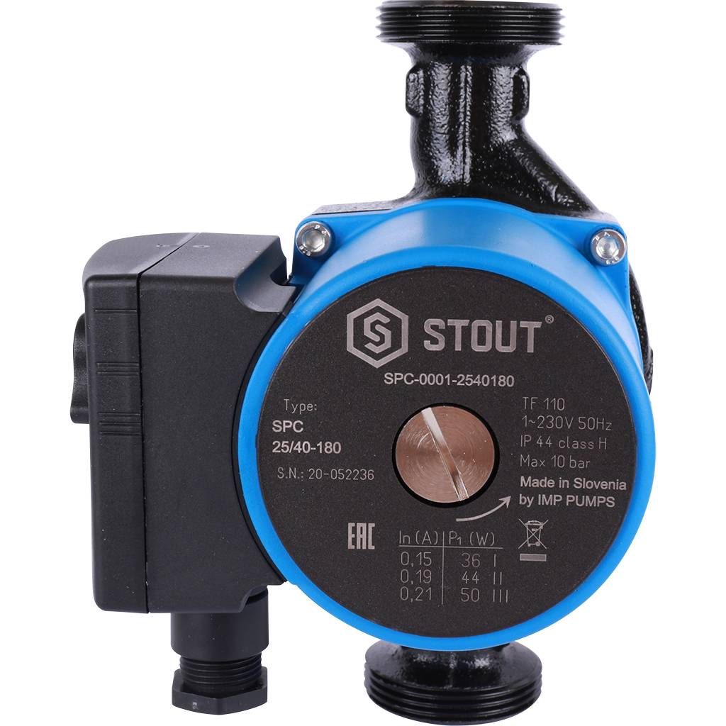 Насос циркуляционный STOUT 25/40-180, SPC-0001-2540180