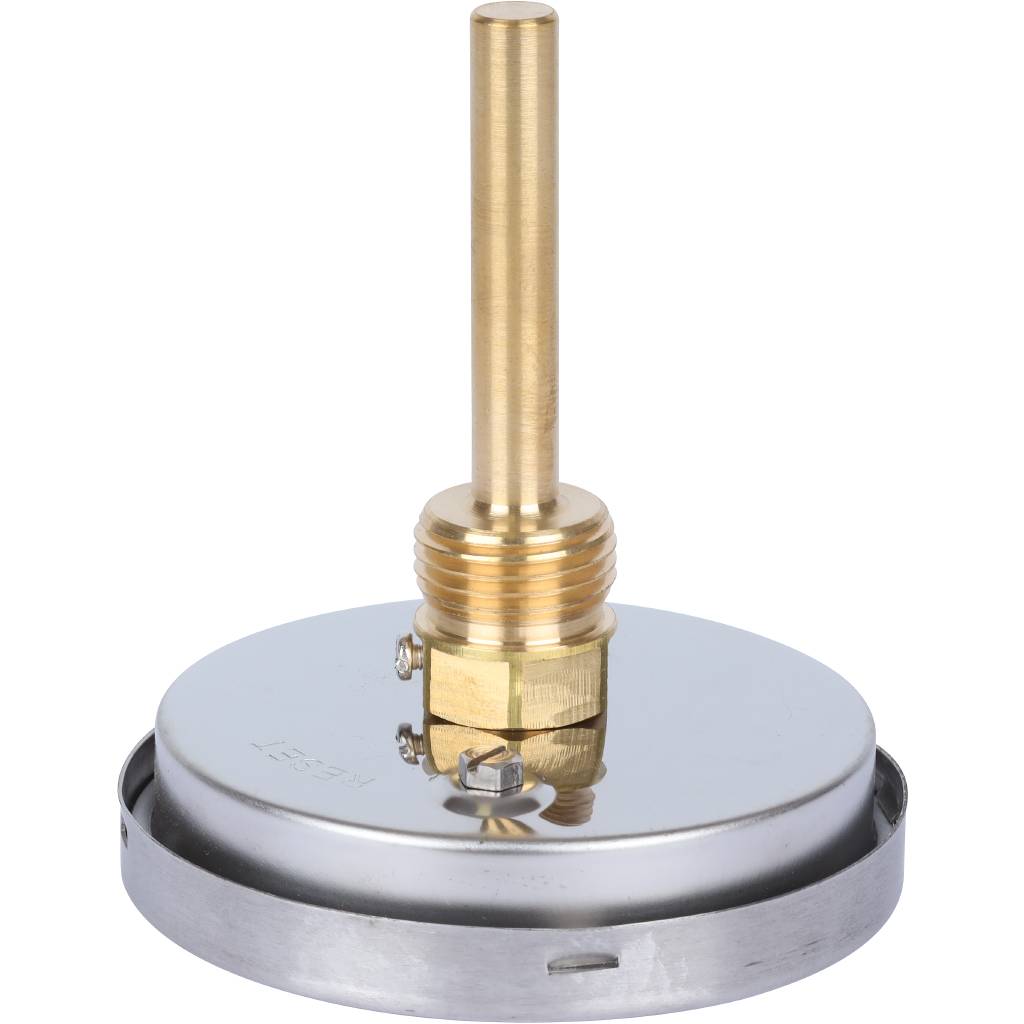 Термометр биметаллический погружной РОСМА 80 мм c гильзой 120 градусов 1/2 осевой шток 64х6 мм БТ-41.211