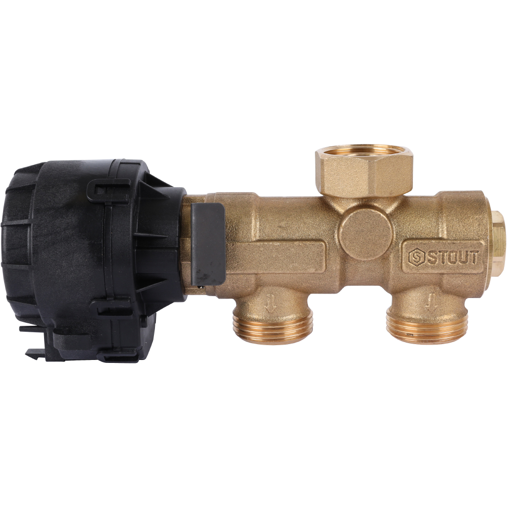Комплект трехходового клапана STOUT для котла + бойлера 3/4 Kvs 4,4 м3/ч, SFB-0001-000001