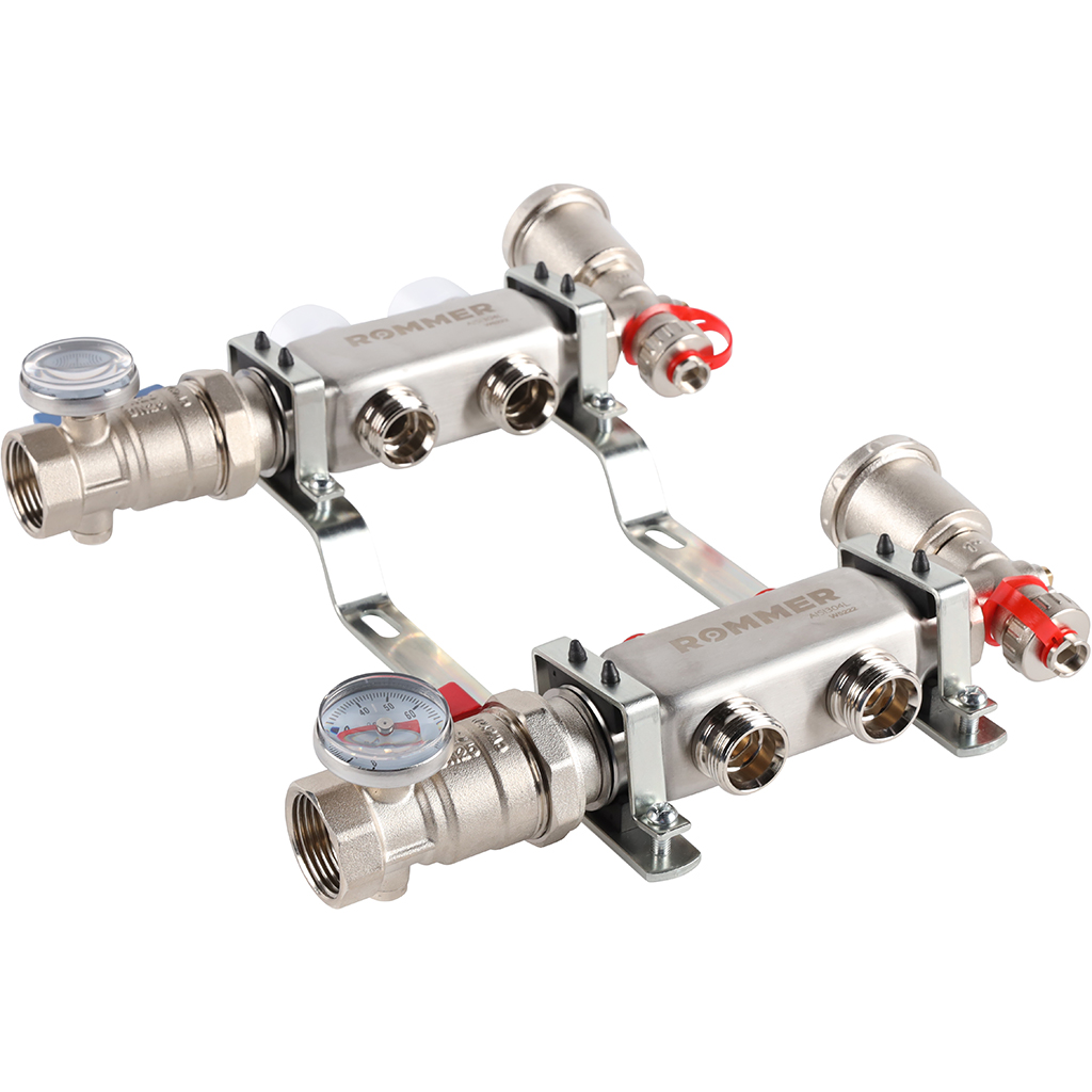 Коллектор из нержавеющей стали в сборе без расходомеров ROMMER 2 выхода, RMS-3210-000002