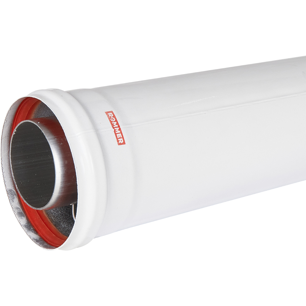 Удлинитель дымохода традиционный коаксиальный ROMMER D60(п-м)/100(м-п), L500, RCA-6010-000500