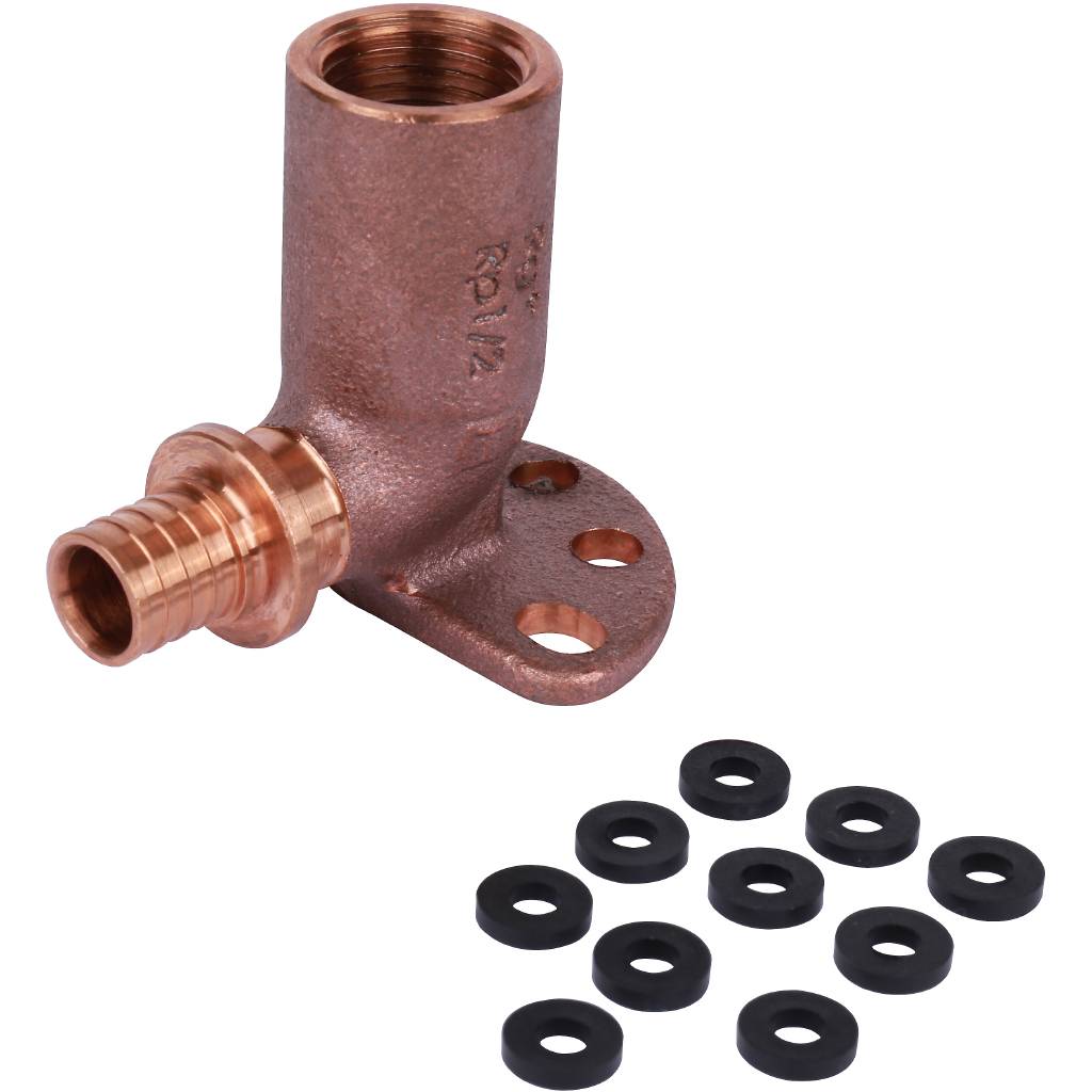 Угольник настенный РЕХАУ RAUTITAN с внутр. резьбой 16-Rp 1/2 длинный, 59 мм RX+ для труб из сшитого полиэтилена аксиальный, 14563711001