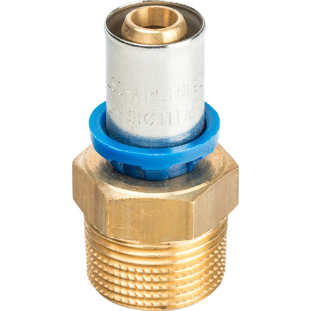 Муфта Prandelli Multyrama с нар.рез. (16х2,0)х3/4 профиль H, TH, U для металлопластиковых труб прессовой, 509.01.61.6