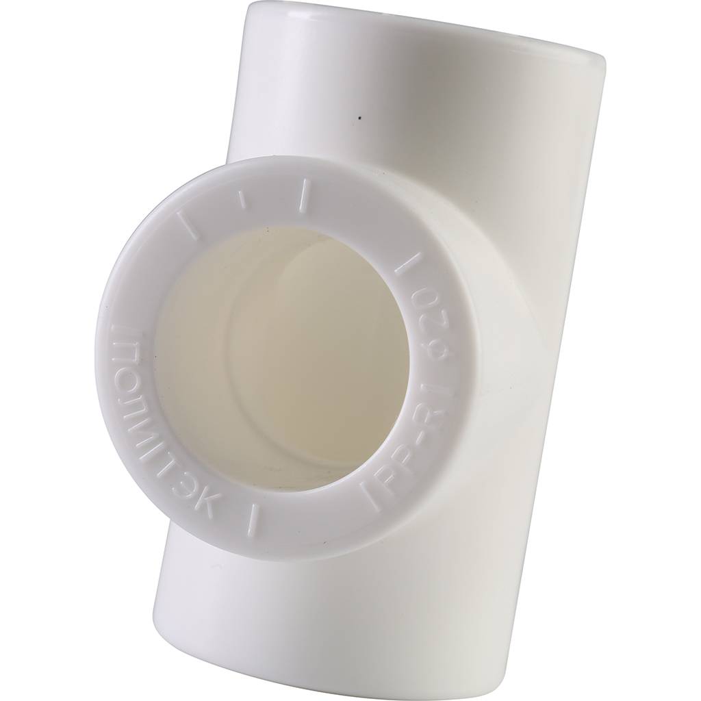 Тройник Политэк d=20 для полипропиленовых труб под сварку (цвет белый)