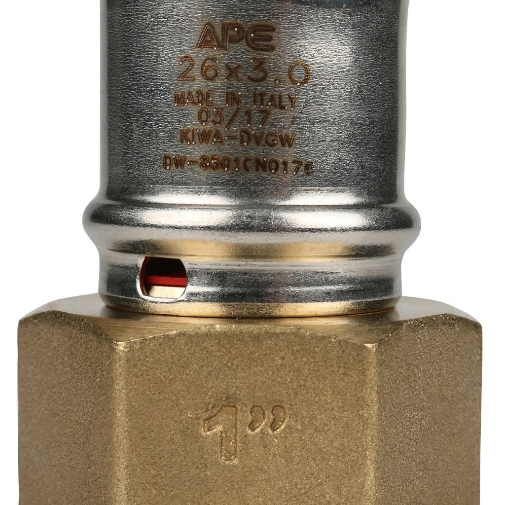 Переходник STOUT с внутренней резьбой 1 х26 для металлопластиковых труб прессовой, SFP-0002-000126