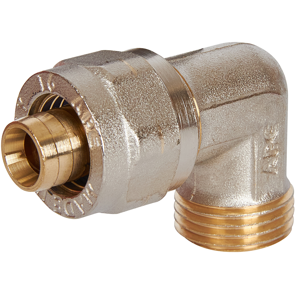 Угольник-переходник STOUT с наружной резьбой 1/2 х16 для металлопластиковых труб винтовой, SFS-0006-001216