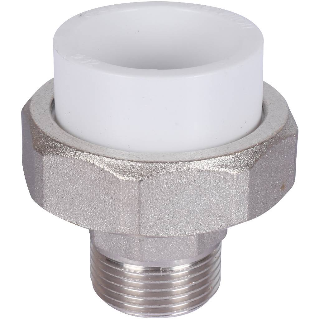 Муфта разъемная с наружной резьбой Политэк 32х3/4 для полипропиленовых труб под сварку (цвет белый), 9800003234