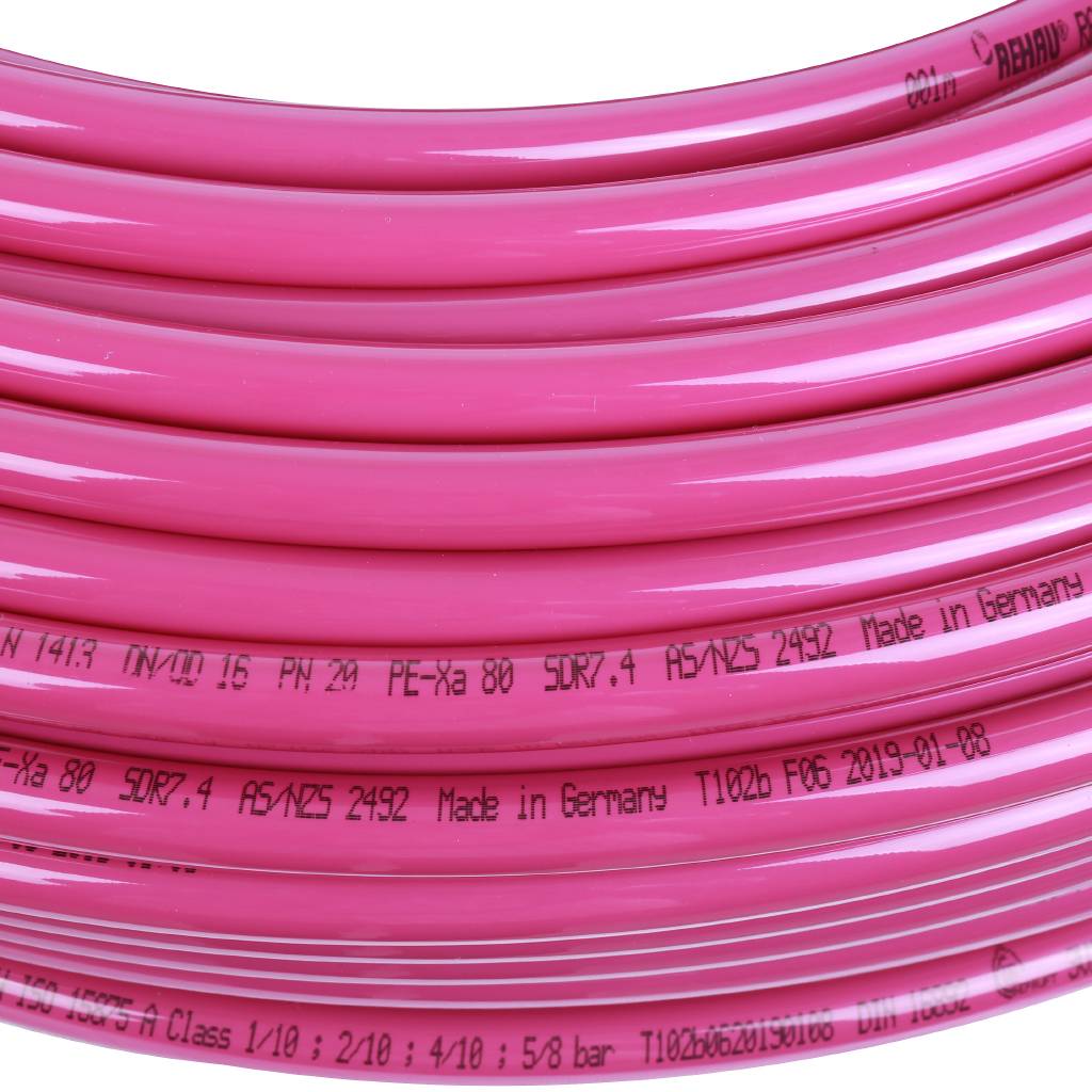 Труба отопительная РЕХАУ RAUTITAN PEX pink 16х2,2 мм, бухта 120 м из сшитого полиэтилена, 11360421120