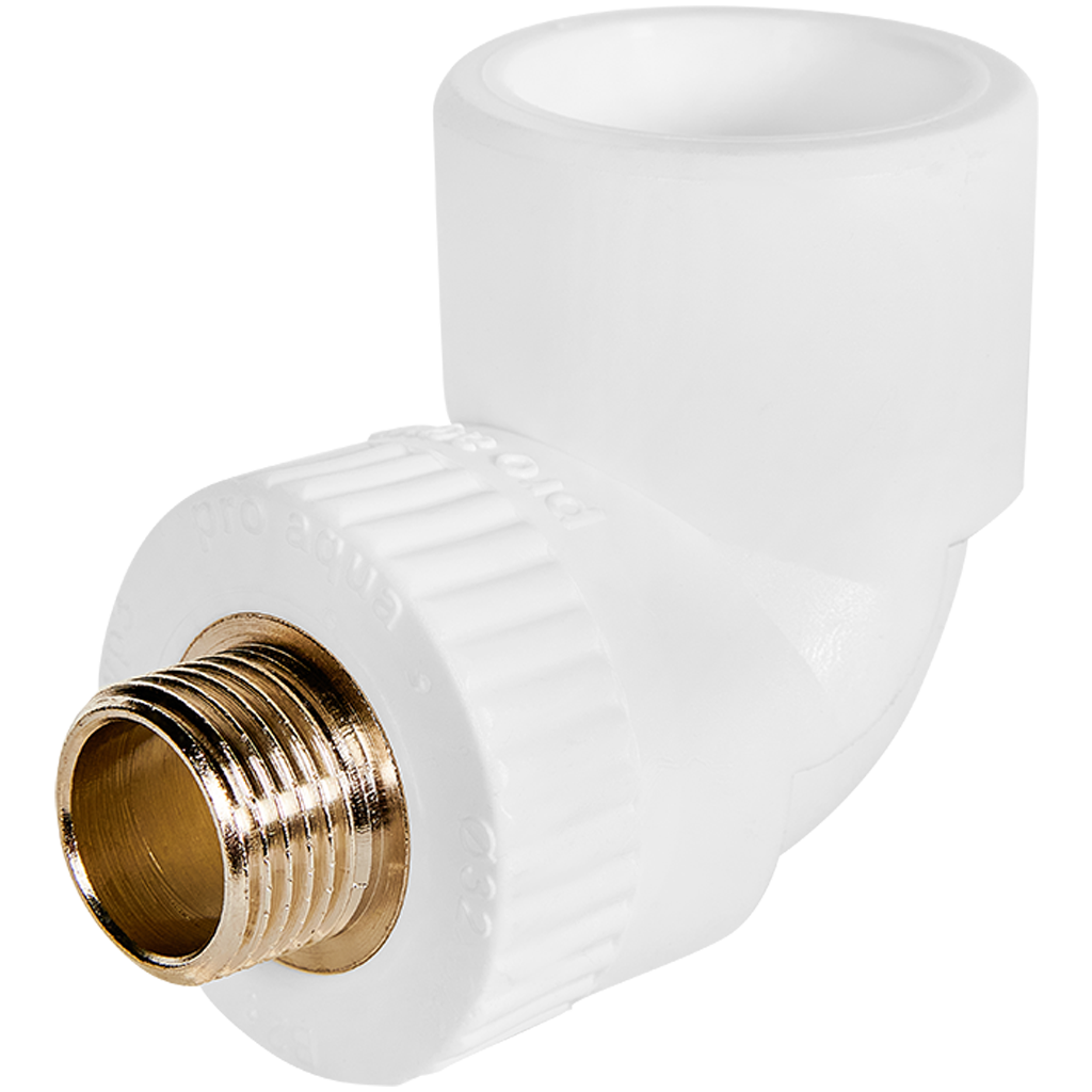 Угольник комбинированный Pro Aqua d=32-1/2 PP-R НР Белый