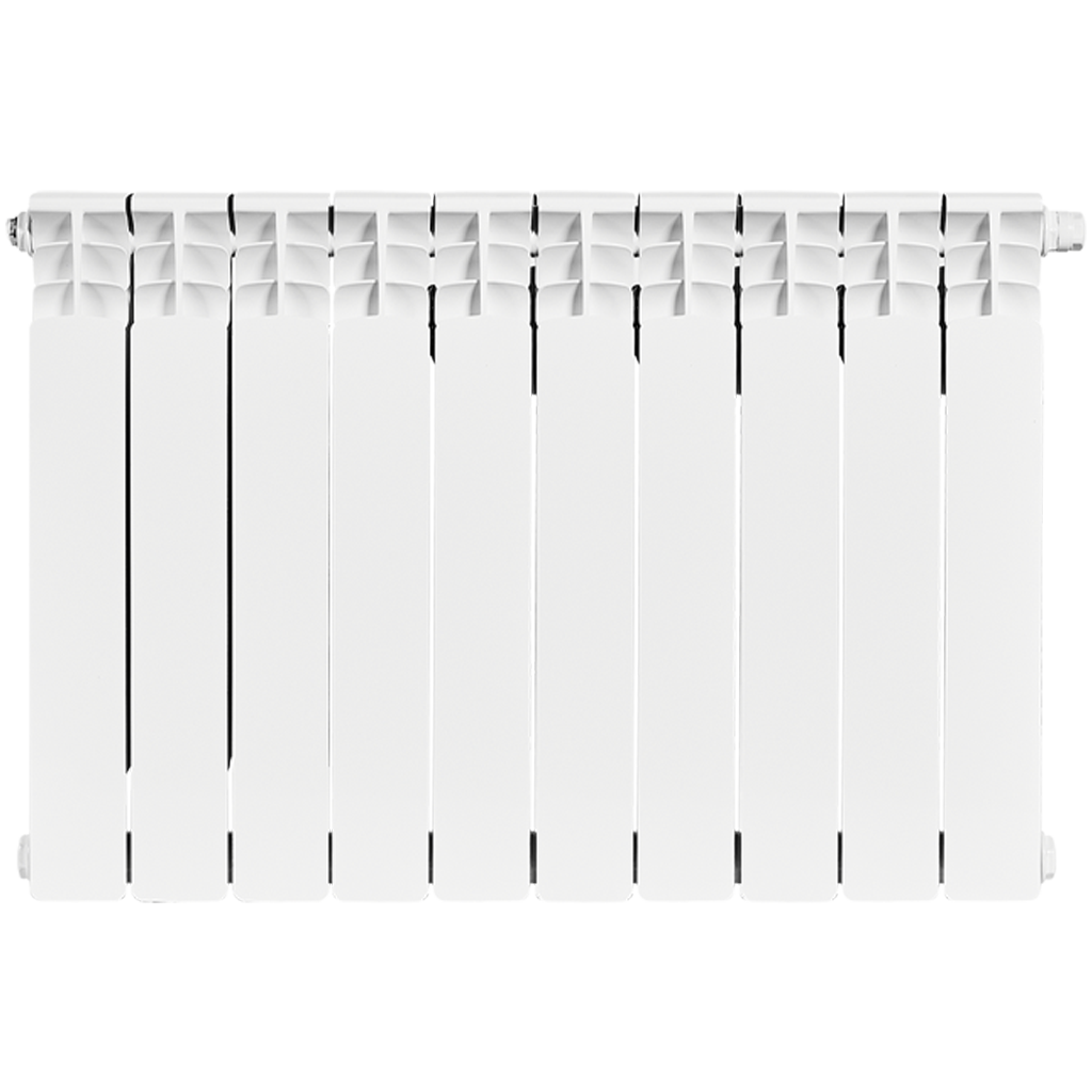 Радиатор биметаллический STOUT Space 500 10 секций нижнее правое подключение RAL9016