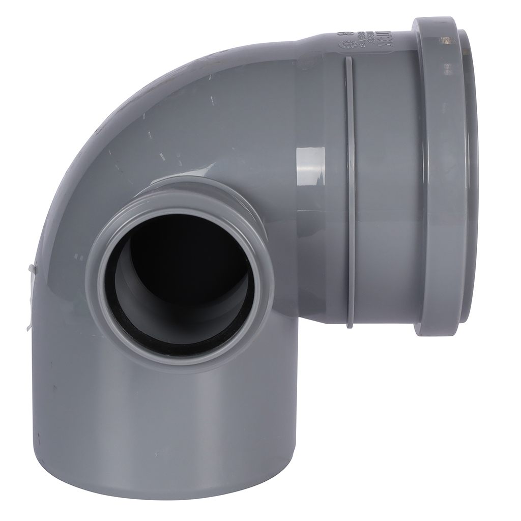 Отвод Политэк 110х90 с выходом 50 левый, 300111050Л