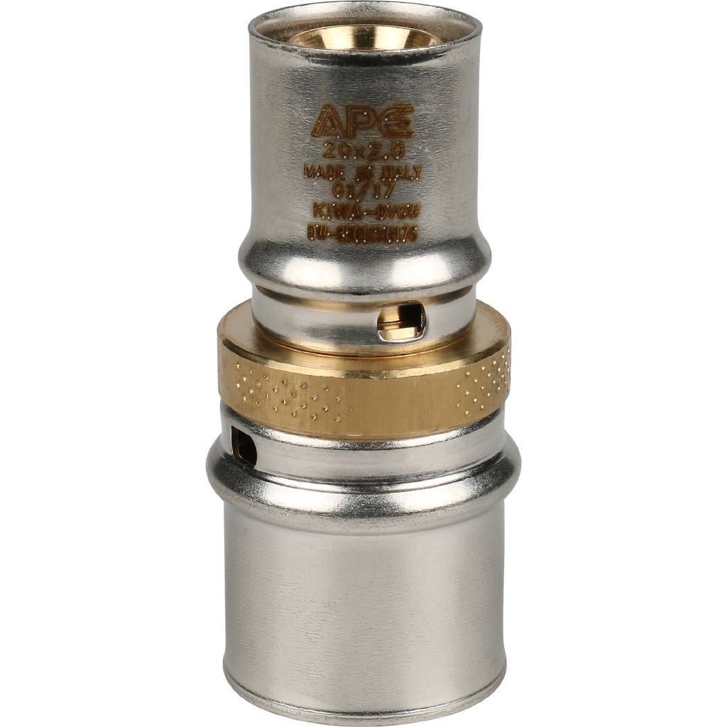 Муфта STOUT соединительная переходная 26х20 для металлопластиковых труб прессовой, SFP-0004-002620