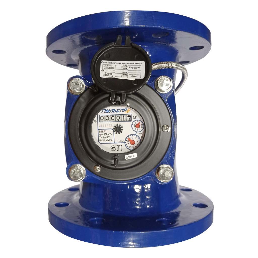 Счетчик воды универсальный турбинный Пульсар Т Г Ду200 Qn=400м3/час Тmax=95°С исполнение 1 L=350мм (резиновые кольца в комплекте)