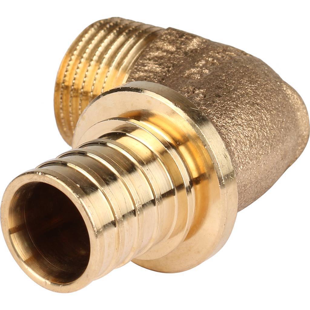 Угольник-переходник РЕХАУ RAUTITAN с наружной резьбой 20-R 1/2 RX+ для труб из сшитого полиэтилена аксиальный, 14563481001