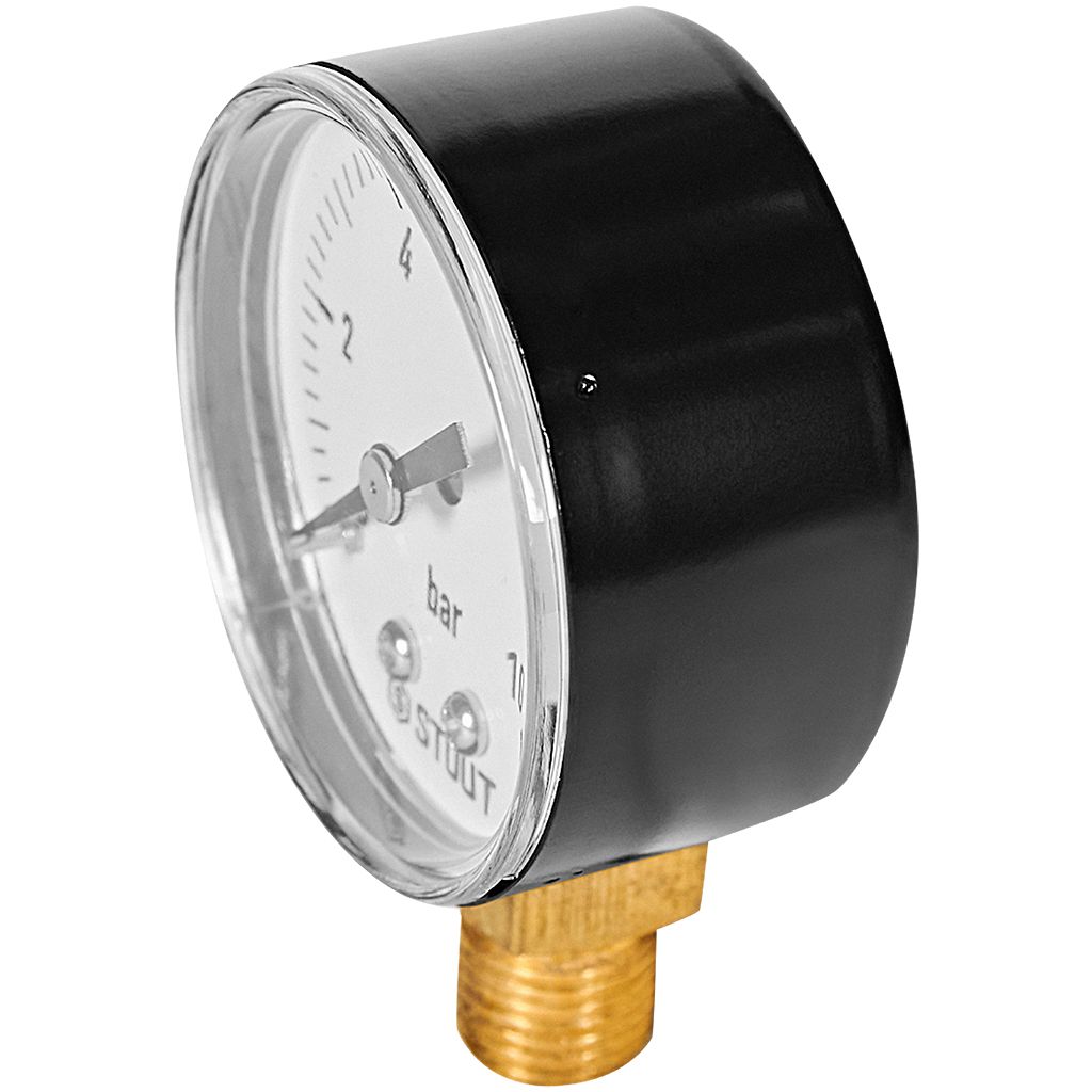 Манометр радиальный STOUT корпус Dn 50 мм 1/4 , 0...10 бар, кл.2.5