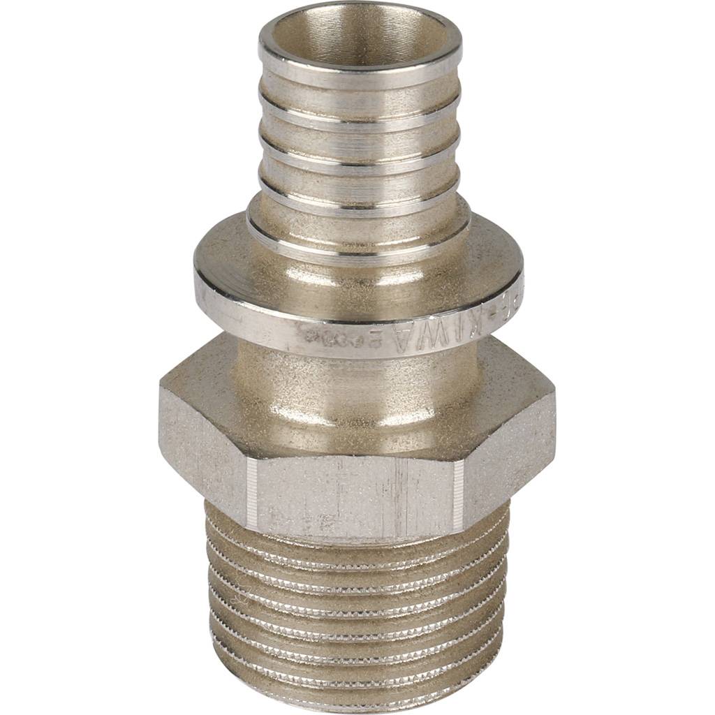 Переходник РЕХАУ RAUTITAN из нерж. стали с наружной резьбой 16 - R 1/2 для труб из сшит полиэтил аксиальный