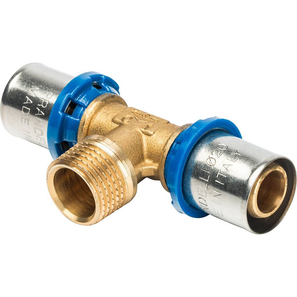 Тройник Prandelli Multyrama (наруж. резьба, 20х2,0x1/2 профиль H, TH, U), 509.07.52.0