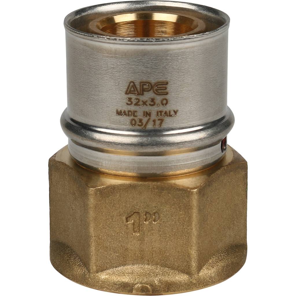 Переходник STOUT с внутренней резьбой 1 х32 для металлопластиковых труб прессовой, SFP-0002-000132