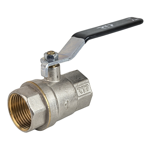 Кран шаровой ручка рычаг, латунь, внутренняя/внутренняя резьба 1,PN40 еврослот, никель, RTP