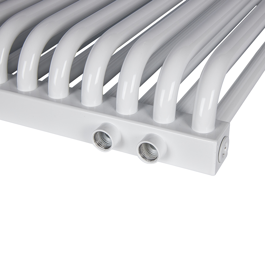 2-х трубчатый радиатор стальной ROMMER RST 2050/18 секций нижнее правое подключение RAL9016, RST-205018-020