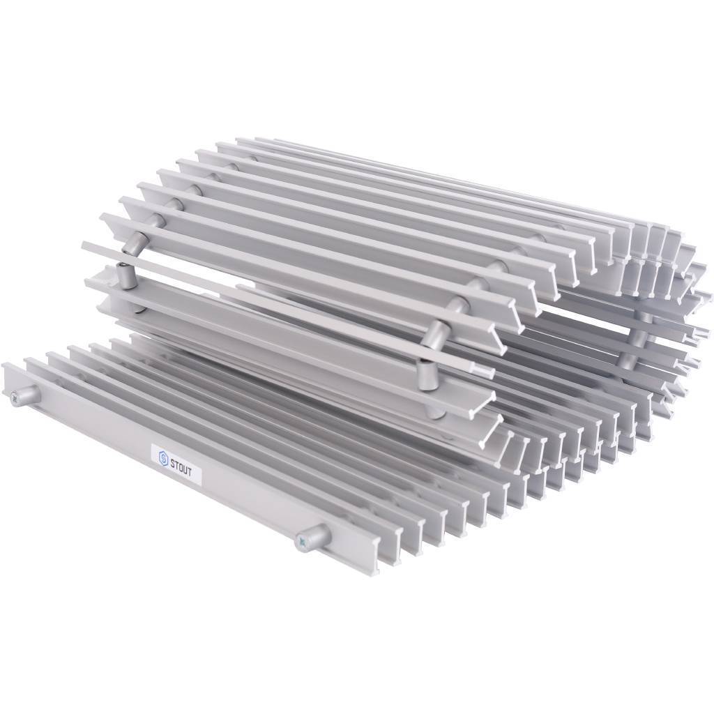 Внутрипольный конвектор STOUT SCN-1100 80х300х800 (Решётка роликовая) правое подключение, SCN-1100-0830080