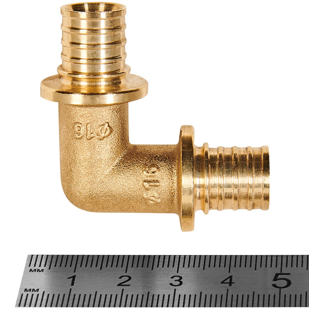 Угольник ROMMER 90° 16 для труб из сшитого полиэтилена аксиальный, RFA-0007-000016