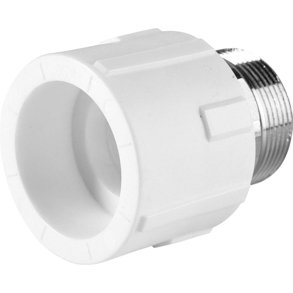 Муфта комбинированная Политэк 50x1 1/2 под шестигранник наруж. резьба для полипропиленовых труб под сварку (цвет белый), 9000050112