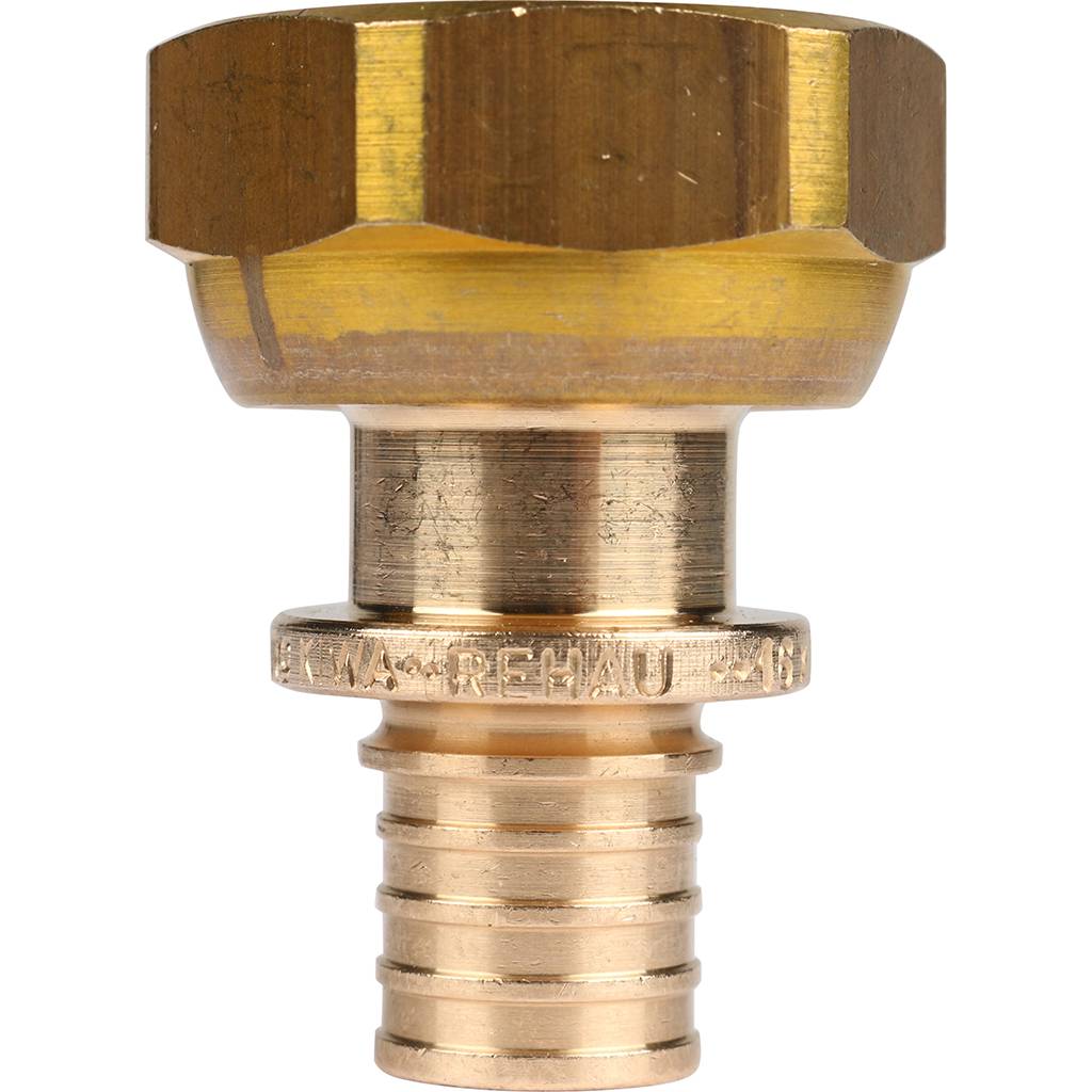 Переходник РЕХАУ RAUTITAN с накидной гайкой 16-G 3/4 RX+ для труб из сшитого полиэтилена аксиальный, 14563361001