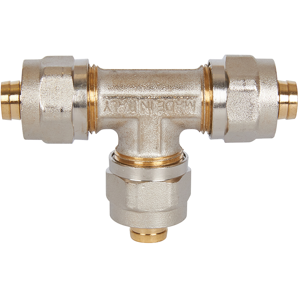 Тройник STOUT равнопроходный 16х16х16 для металлопластиковых труб винтовой, SFS-0009-000016