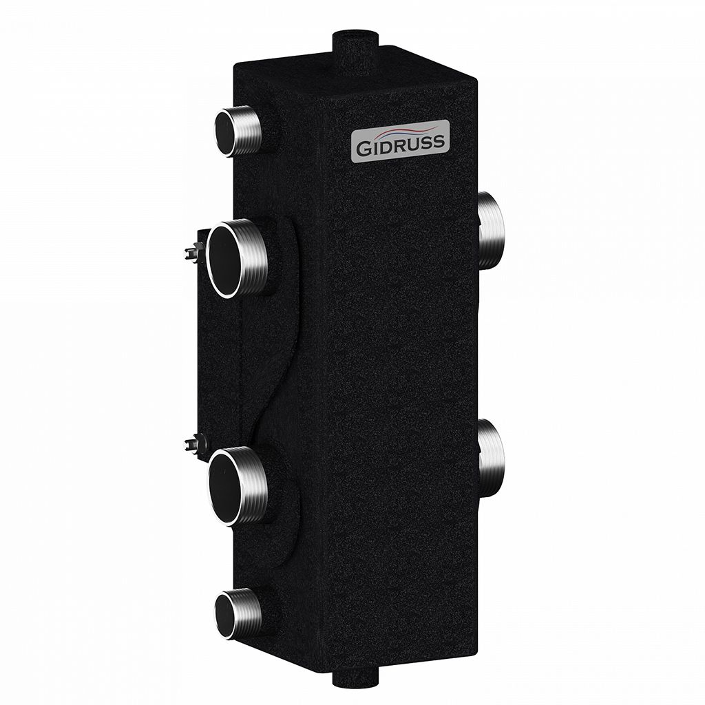Гидравлический разделитель GIDRUSS GR-100-32 (до 100 кВт, G 1 1/4, корпус 100х100х3 ст. 09Г2С)