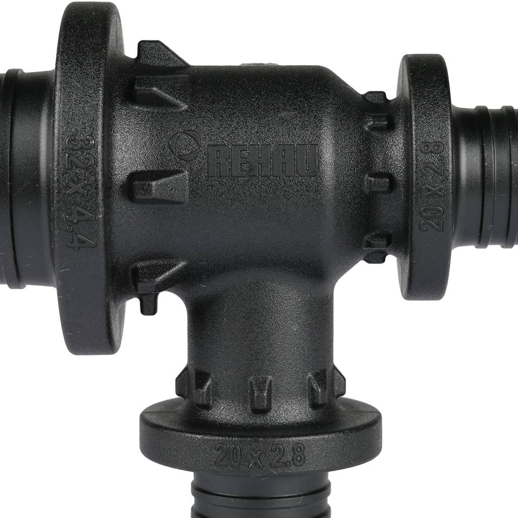 Тройник РЕХАУ RAUTITAN с уменьшенным боковым и торцевым проходом 32-20-20 PX