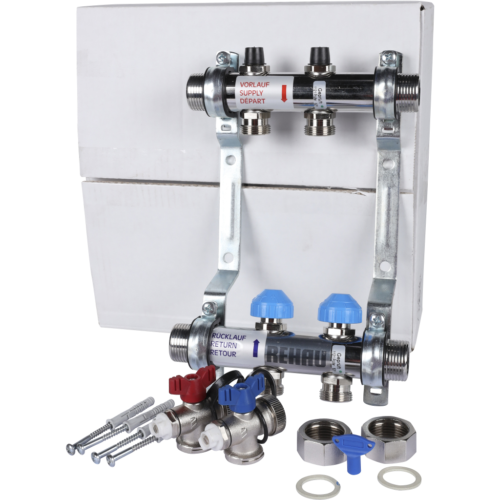 Распределительный коллектор РЕХАУ HKV на 2 контура (нерж .сталь), 12180211001