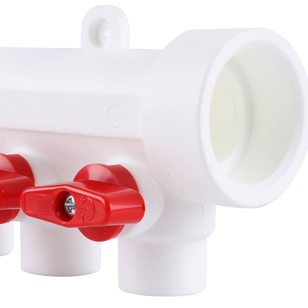 Коллектор с запорными кранами для полипропиленовых труб Kalde (4 выхода)