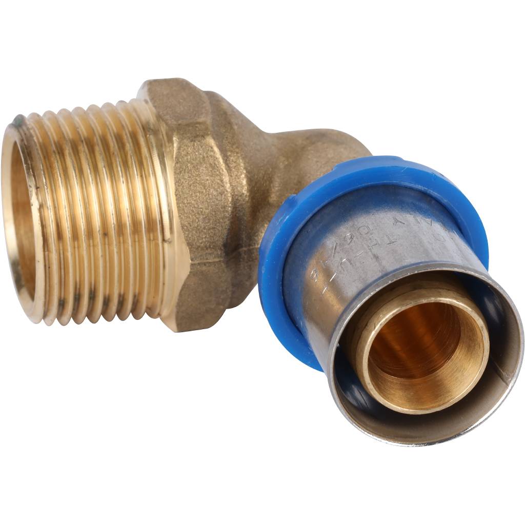 Угольник-переходник APE с наружной резьбой 3/4 х20 для металлопластиковых труб прессовой, ARL3004200