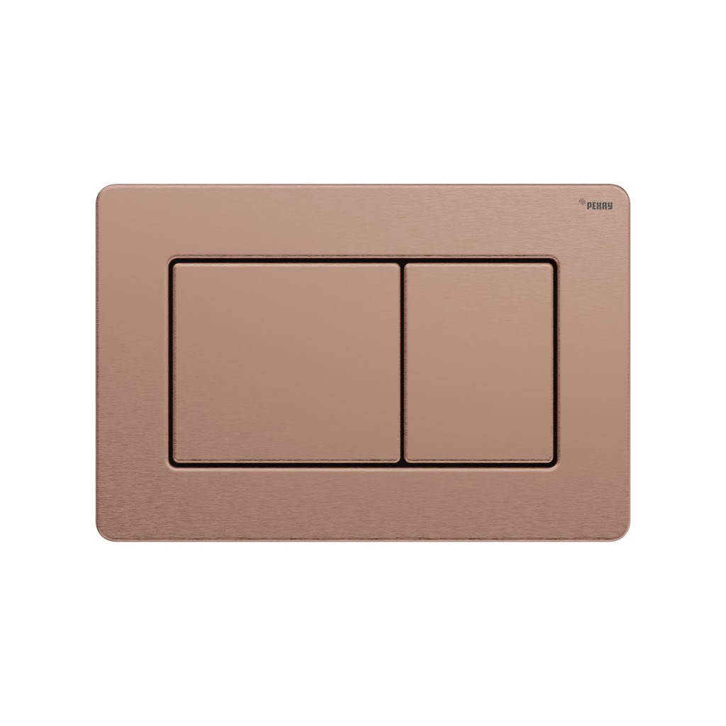 Панель смыва РЕХАУ NOVA QUAD STEEL с прямоугольными клавишами с покрытием против отпечатков пальцев, нержавеющая сталь, брашированное розовое золото, матовый, 19102741001