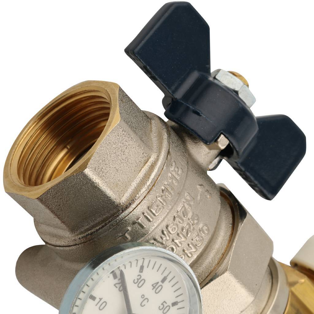 Коллектор в сборе с расходомерами на 8 выходов TIEMME 1х3/4 ЕК, 3870003(3871G060508)