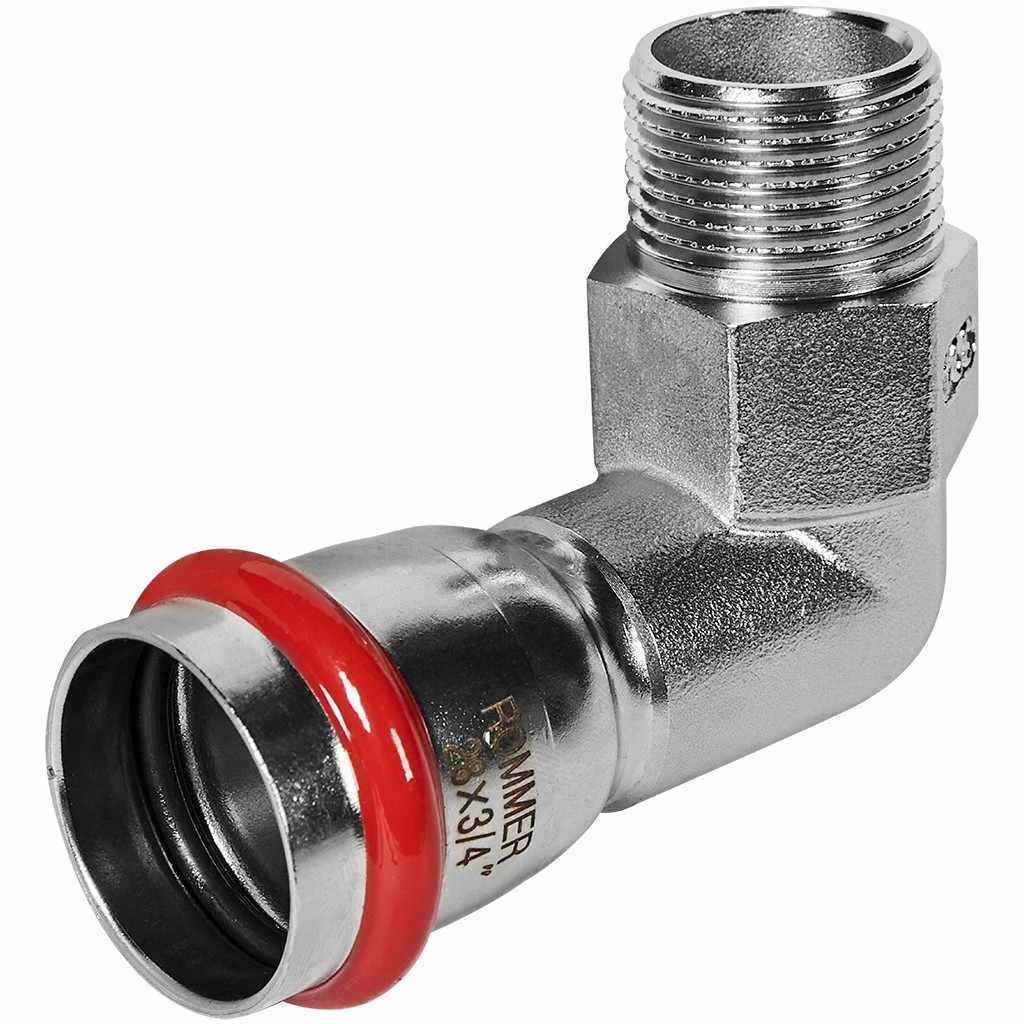 Угольник-Переходник ROMMER ВПр-НР, 28х3/4, из нержавеющей стали прессовой, RSS-1010-002834