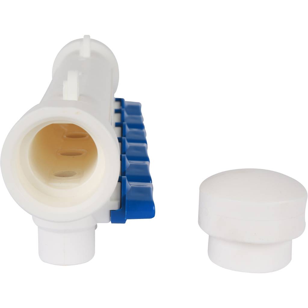 Коллектор с запорными кранами для полипропиленовых труб Kalde (6 выходов)