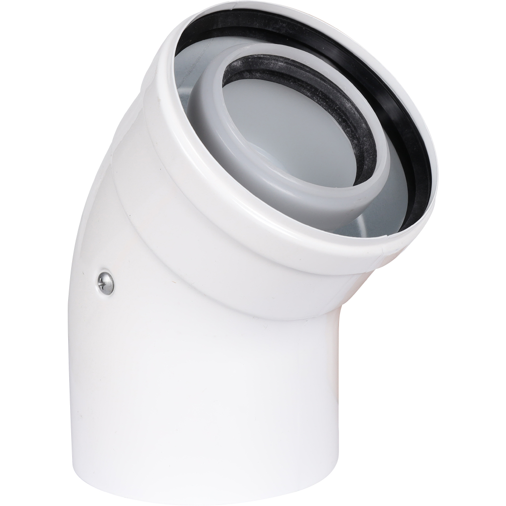 Отвод 45° конденсационный коаксиальный ROMMER D60(п-м)/100(п-м)