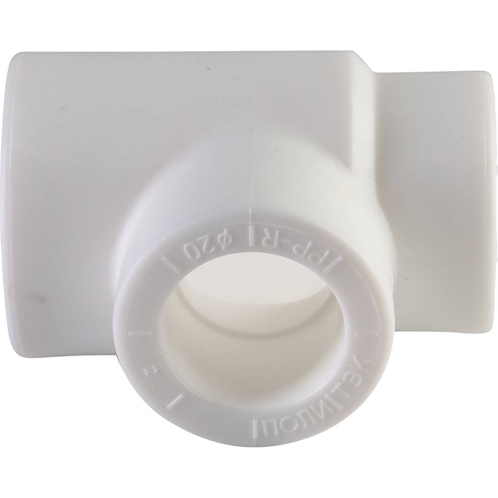 Тройник переходной Политэк 25х20х20 для полипропиленовых труб под сварку (цвет белый), 9300252020