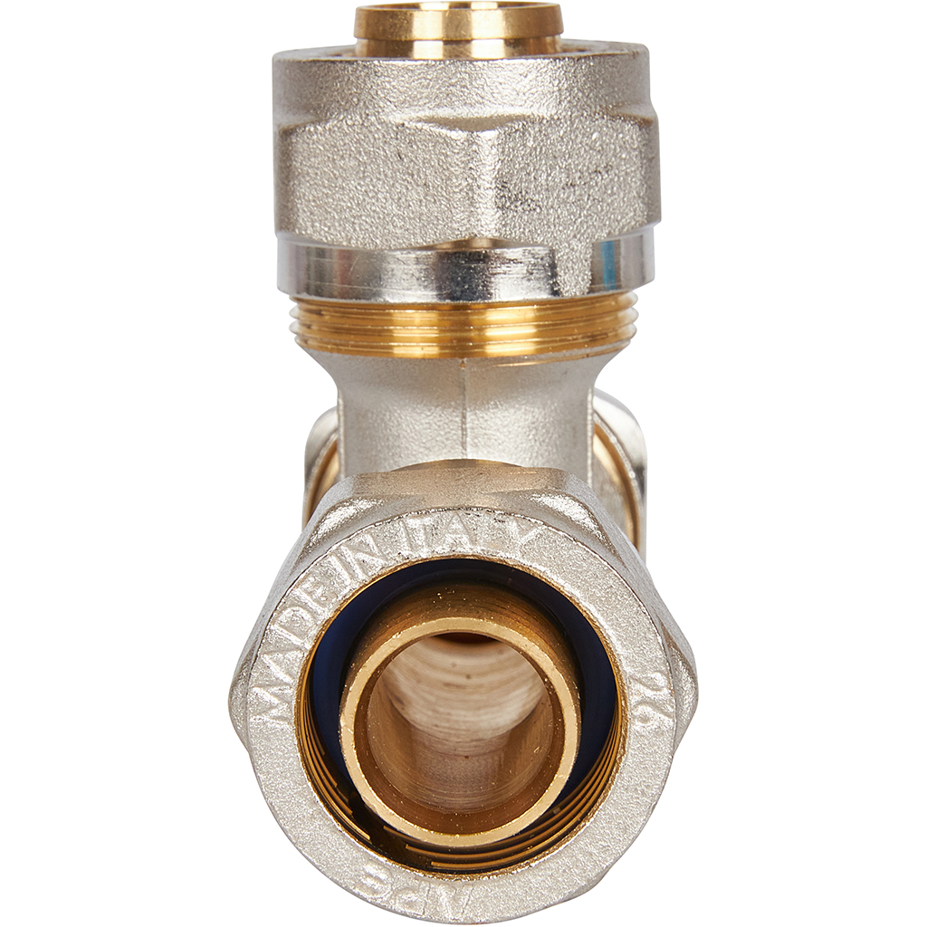 Тройник STOUT равнопроходный 26х26х26 для металлопластиковых труб винтовой, SFS-0009-000026