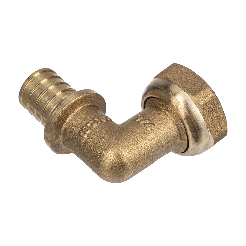 Угольник с накидной гайкой аксиальный, латунь,20х3/4, желтый, RTP