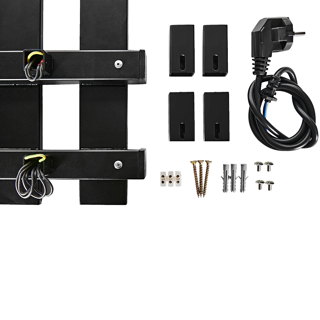 Полотенцесушитель электрический STOUT  NEOSOUL quadro 100*50 Черный матовый, SHQ-N2QQ-010050