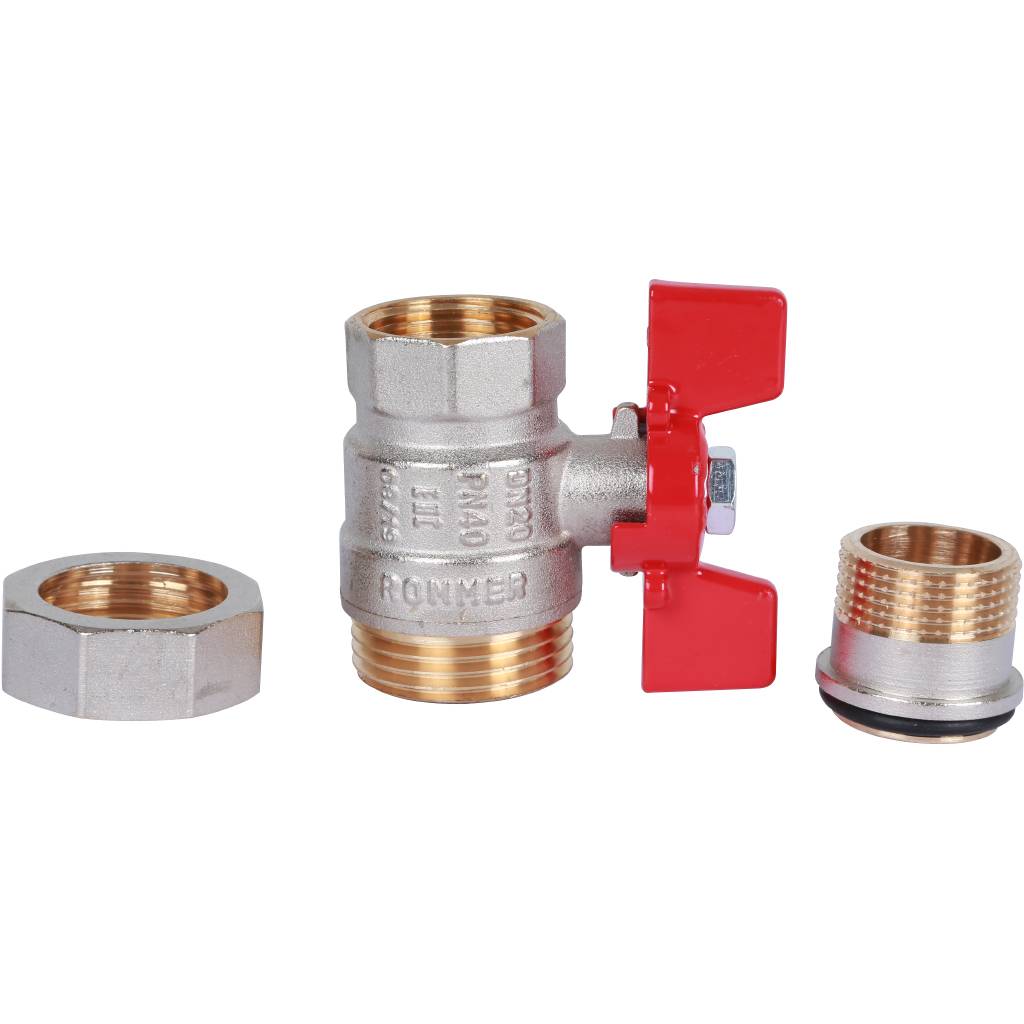 Кран шаровой ROMMER с американкой 3/4 ВН/НР, ручка бабочка, RBV-0005-0510220