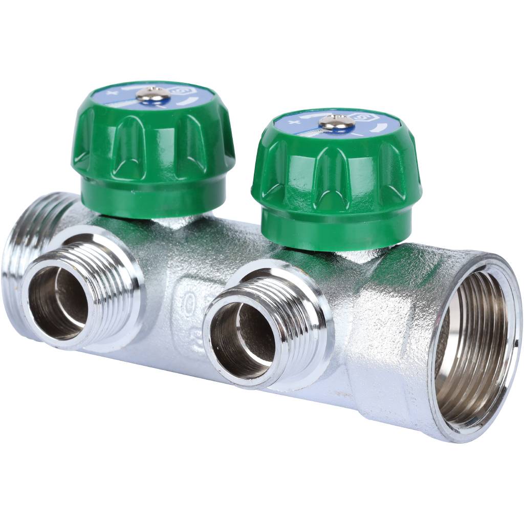 Коллектор регулирующий STOUT 1, 2 отвода 1/2  плоское уплотнение